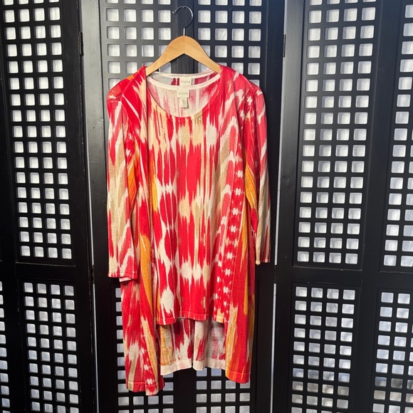 Chico's Sweaters - ❤️NWT Chico’s Essential Red Orange Cardigan & Tank Set Comfy Soft Size 3 NWT❤️